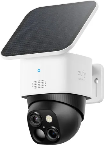eufy SoloCam S340 - Dual Kamera Schwenk Neige Outdoor Kamera, 3K-Auflösung und 8-fach Zoom, unendliche Laufzeit mit Solar Panel