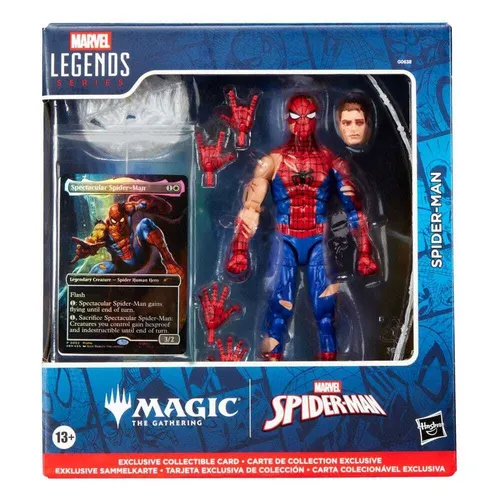 Hasbro Marvel Legends Series Spider-Man Action-Figur mit Kampfspuren - Actionfiguren für Kinder mit über 20 Bewegungspunkten und 7 Zubehörteilen, inspiriert von Marvel Comics für dynamische Posen und Sammler-Display.