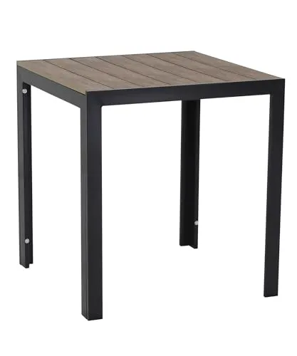 Gardissimo Gartentisch Alma quadratisch anthrazit, 70 x 70 cm - Wetterfester Gartentisch aus Aluminium mit pflegeleichter Nonwood Tischplatte. Ideal für jedes Zuhause – verbindet die Ästhetik von Holz mit der Langlebigkeit von Kunststoff!