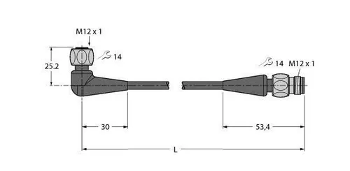 Turck Verbindungsleitung WKH4-2-RSH4/TFE Sensor-Aktor-Kabel 6934470 - Hochwertige Verbindungsleitung von Turck: PVC-Kabel, 2 m lang, M12-Stecker, ideal für zuverlässige elektrische Verbindungen in der Automatisierungstechnik.