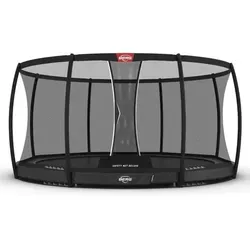 BERG Champion InGround 430 Grey mit Safety Net Deluxe - InGround Trampolin für sicheres Springen im Garten, ausgestattet mit AirFlow Pro Sprungmatte für 150% mehr Luftdurchlässigkeit und TwinSpring-Federn für ein optimales Sprungerlebnis.