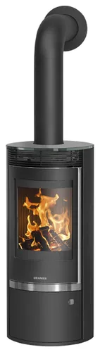 Oranier Kaminofen Rota Top 2.0 5,5 kW - Eleganter Kaminofen aus Stahl in Schwarz mit individuell wählbarer Abdeckplatte aus Glas, Stein oder Keramik für eine stilvolle Wärmequelle.