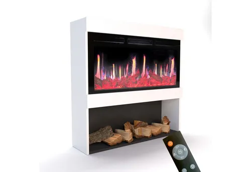 GLOW FIRE Elektrokamin Glow Fire SCM-2 Elektrokamin Screen Motion, Elektrischer Kamin mit Fernbedienung, Timer, 3D Flammenspiel, LED Feuer
