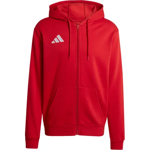 Adidas Entrada 26 Full Zip Hooded Sweatjacke Herren - M - Bequeme Sweatjacke mit durchgehendem Reißverschluss und fester Kapuze, ideal für Sport und Freizeit. Aus 70% Baumwolle und 30% recyceltem Polyester, bietet sie einen angenehmen Tragekomfort.