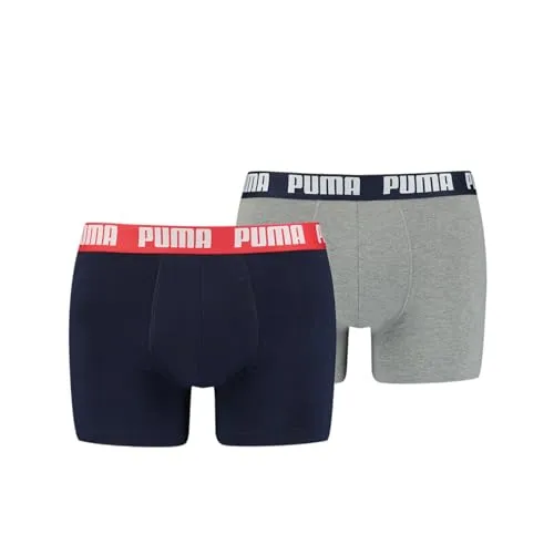 PUMA Herren Mens Everyday Basic Boxers Unterwäsche, Blue / Grey Melange, XXL EU