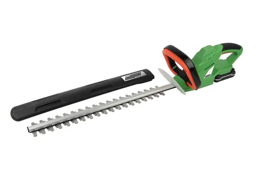 Mannesmann Akku Heckenschere - leistungsstarker Heckenschneider mit Akku - Heckenscheren, kabelloser Betrieb und leichtes Gewicht von nur 2,5 kg für müheloses Arbeiten im Garten.