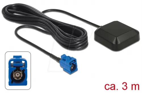 NAVILOCK 60511 - GNSS Antenne NL-69AT mit 3 m Kabel - GPS-Empfänger & Zubehör, wasserdichte Antenne mit starkem Antennengewinn von 27 dBi, ideal für Fahrzeuge und Autoradios mit FAKRA C Anschluss.