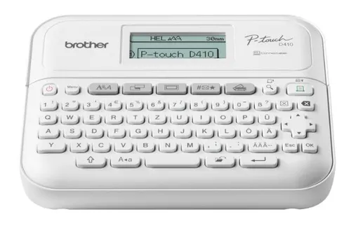 Brother P-touch PT-D410 - Desktop Beschriftungsgerät mit QWERTZ-Tastatur, großes Display und USB-Schnittstelle für einfache Textgestaltung