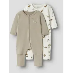 Name It Schlafoverall NBNNIGHTSUIT 2P ZIP FF ANIMAL NOOS beige 98 EU - Bequemer 2-teiliges Schlafoverall-Set aus 100% Baumwolle, ideal für ruhige Nächte. Pflegeleicht und maschinenwaschbar, perfekt für den Alltag.
