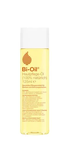 BI-Oil Hautpflege-Öl 100% natürlich 125 ml - Arzneimittel für strahlende Haut, hilft bei Narben, Dehnungsstreifen und ungleichmäßiger Hautfarbe.