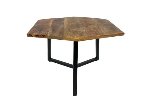 Amagohome Beistelltisch Beistelltisch Holz massiv Sofa Tisch Metall Laptoptisch C-Tisch Coucht