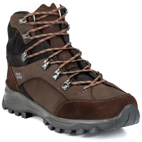 Hanwag Alta Bunion II LL Mocca/Black - Bequemer Wanderstiefel für Hallux Valgus - Wanderschuhe mit speziellem 'Bunion Trek' Leisten für extra Platz beim Großzehengelenk, ideal für komfortable Trekkingtouren in den Alpen.