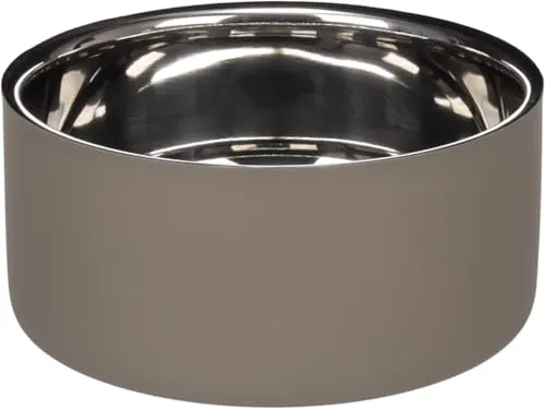 Futter- UND TRINKNAPF Xara RUND Taupe 17x7,4CM 1,2L - Akustische Fernhaltung von Hunden, aus Edelstahl, rutschfest und spülmaschinenfest - ideal für praktische Fütterung und Trinken.