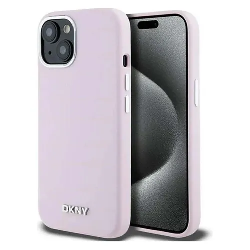 DKNY DKHMP15SSMCHLP iPhone 15 / 14 / 13 6.1" różowy/pink hardcase Liquid Silicone Small Metal Logo M (Apple iPhone 13, Apple iPhone 14, Apple iPhone 15) (DKHMP15SSMCHLP)