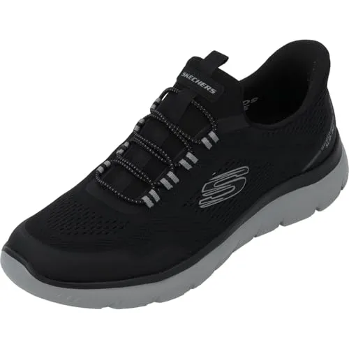 Skechers Slip-ins Summits Top Rate Herren Sneaker Schwarz - Babysneakers mit ultimativen Tragekomfort dank Hands Free Slip-ins™. Einfaches Anziehen ohne Hände, plus gepolsterte Skechers Air-Cooled Memory Foam® Decksohle für besten Komfort.