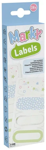COLOP Textil-Etiketten / Aufbügel-Etiketten "Marky" 28 Etiketten auf 4 Blatt