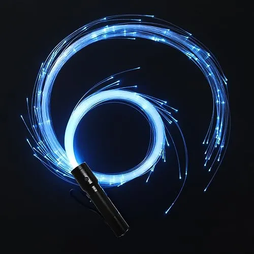CHINLY LED-Faser Optik Peitsche Dance Space Peitsche Super helles Licht 40 Farb-Effekt-Modus 360° drehbar für Tanzen, Partys, Lichtshows, EDM Musik-Festivals