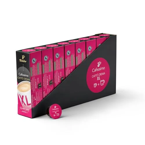 Tchibo Cafissimo Caffè Crema XL – 80 Kaffeekapseln für volle Aromen - Kaffee: 80 recyclebare Kapseln für kräftigen Caffè Crema mit intensiven Aromen, nachhaltig und ideal für große Kaffeebecher.