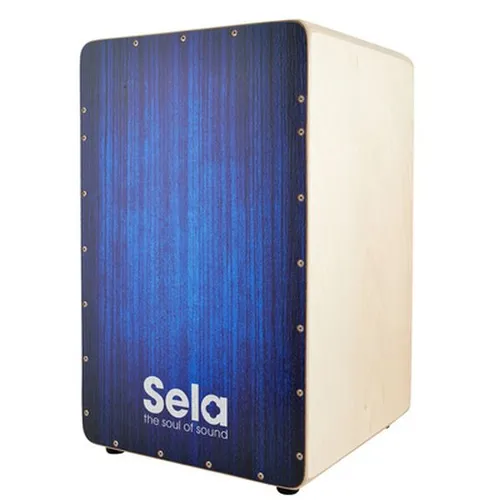 Sela SE 052 Varios Cajon Blue - Cajon mit herausnehmbarem Snaresystem und Clap Corners, bietet hervorragende Klangqualität und ist ideal für Einsteiger und Profis.