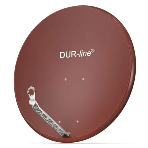 DUR-line Select 85/90cm Satellitenschüssel Alu ziegelrot - SAT-Antennen: Hochwertige Aluminium-Konstruktion für optimale Stabilität und Empfangsleistung bis 4K, ideal für alle Wetterbedingungen.