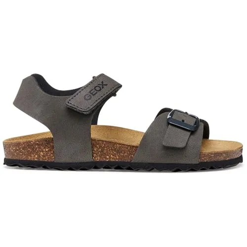 Geox J Ghita Boy B Sandal, Dark Grey, 35 EU