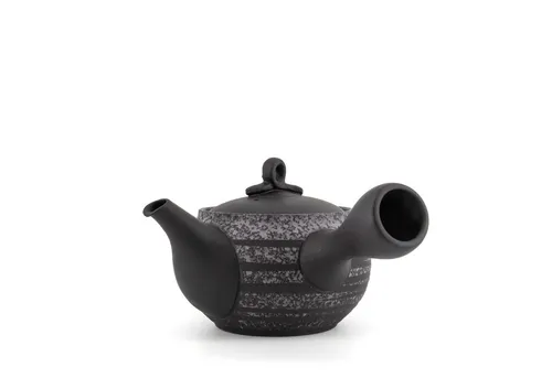 teayumi Teekanne TENTEN-SEN Kyusu Keramikkanne 280 ml Braun Weiß - Tokoname-Yaki Teekanne mit integriertem Tonsieb, vereint Funktionalität und einzigartiges Design in wunderschönen Erdfarben.
