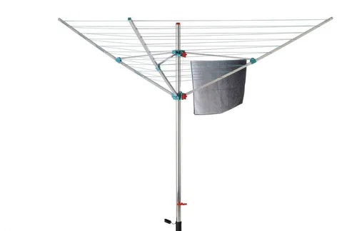 PROREGAL® Wäschespinne Vento 3 Tragarmen - Robuste Wäschespinne aus Aluminium mit stufenloser Höhenverstellung. Ideal für große Wäschestücke – Platz für 3 Waschmaschinenladungen. Made in Germany!