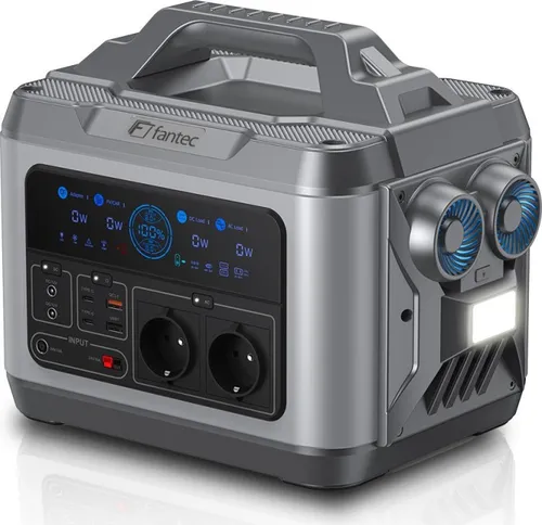 Fantec PGS-1200 Powerstation & Solargenerator - Leistungsstarke Powerstation und Solargenerator für umweltfreundliche Energieversorgung, ideal für Camping und Notfälle.