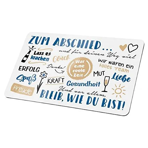 Gilde - 44278 - Frühstücksbrettchen, Zum Abschied, Resopal, 23,5cm x 14,5cm, weiß, Brettchen mit Spruch - für Kollegen oder Mtarbeiter