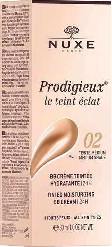 Nuxe Prodigieux BB Cream 30 ml Medium - Arzneimittel für einen strahlend schönen Teint, spendet 24h Feuchtigkeit und vereinfacht das Hautbild mit einer zart schmelzenden Textur.