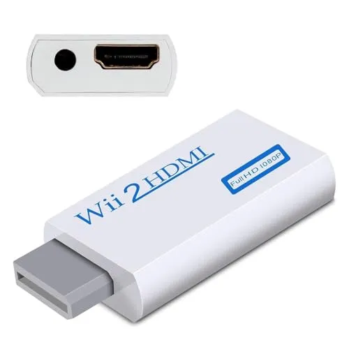 INF Wii zu HDMI Adapter - 720/1080P HD Konverter Mit 3,5mm Audioausgang für Monitor, Beamer, Fernseher (Weiß)