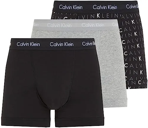 Calvin Klein Herren Boxershorts Trunks aus Baumwolle mit Stretch, Mehrfarbig - Retroshorts für Herren, stylisch und komfortabel mit CK-Branding, ideal für Alltag und Sport dank hochwertiger Baumwolle und Elastan.