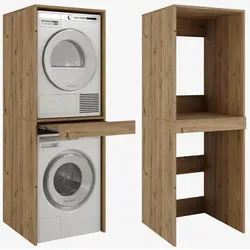 Vertikaler Badezimmerschrank DANTE – Golden Eiche 187 x 66 x 65 cm - Badezimmerschrank DANTE für Waschmaschine & Trockner, platzsparend mit stabiler Konstruktion und minimalistischem Design – ideal für kleine Räume.