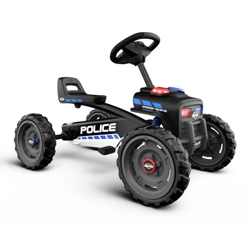 BERG Pedal-Gokart Buzzy Police mit Soundbox - Tretfahrzeug für Kinder, bietet Sicherheit und Stabilität mit verstellbarem Sitz für Kinder von 2-5 Jahren, ideal für spannende Abenteuer.