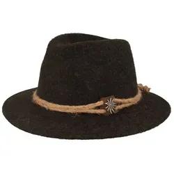 Breiter Trachtenhut Traveller Tiroler-Art grau 60 - Caps & Hüte, stilvoller Traveller Hut aus 100% Wolle mit breiter Krempe für einen authentischen Trachten-Look.