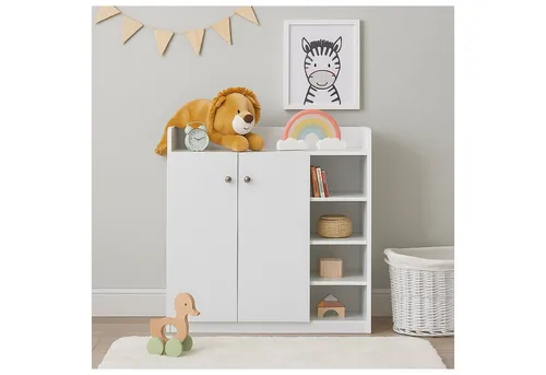 HTI-Living Sideboard mit 8 Regalfächern - Praktisches Sideboard in Weiß, ideal für jeden Raum. Mit kompakten Maßen und 4 geräumigen Regalfächern bietet es viel Stauraum und passt perfekt zu jedem Einrichtungsstil.