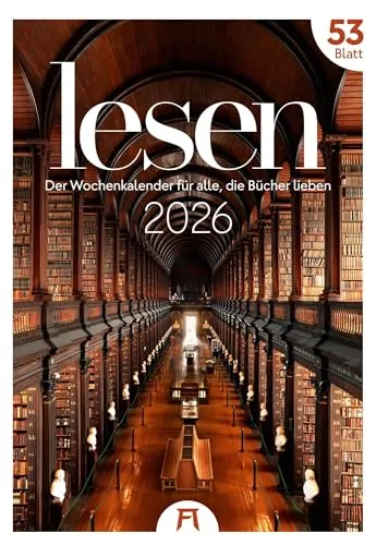 Lesen Wochenkalender 2026 - Literarischer Kalender mit 53 großformatigen Bildern (29x42 cm) - perfekt für Buchfans und Leseratten. Ideal für eine kreative Gestaltung Ihres Raumes.