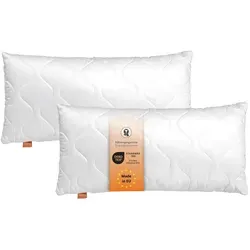 Sleepling 2er Set Kopfkissen 50x75 cm - Allergikerfreundlich und Waschbar - Kissen aus 100% Polyester, made in EU. Hochwertige Steppung, waschbar bis 60 Grad, und anpassbare Füllmenge für optimalen Schlafkomfort.
