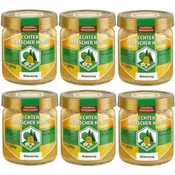 Wegmann Echter deutscher Honig aus Hessens Frühlingsblüten, natur 500 g (6er Pack) - cremig gerührt, 100% naturbelassener Blütenhonig aus regionaler Imkerei