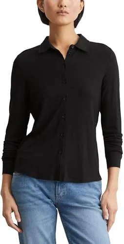 Marc O'Polo Damen Jerseybluse mit Stretch-Anteil - Damenblusen im Blusen-Style mit bequemem Stretch-Anteil für optimalen Tragekomfort und eleganten Spitzkragen.