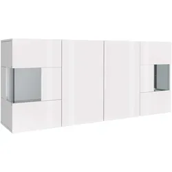 INOSIGN Sideboard "Egypt" – Hochglanz-Kommode mit Glastüren - Kommoden aus FSC-zertifiziertem Holzwerkstoff, 4 Türen (2 mit Glaseinsatz), elegant in weiß hochglanz lackiert und ideal für stilvolle Wohnräume.