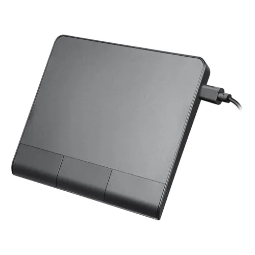 Perixx PERIPAD-506, kabelgebundenes Multi-Gesten Touchpad, schwarz - Präzises Touchpad mit großer Fläche (135 x 116 mm) für exakte Steuerung. Stabile USB-Verbindung für zuverlässiges Arbeiten ohne Verzögerung. Ideal für ergonomische Nutzung im Büro oder Kiosk.