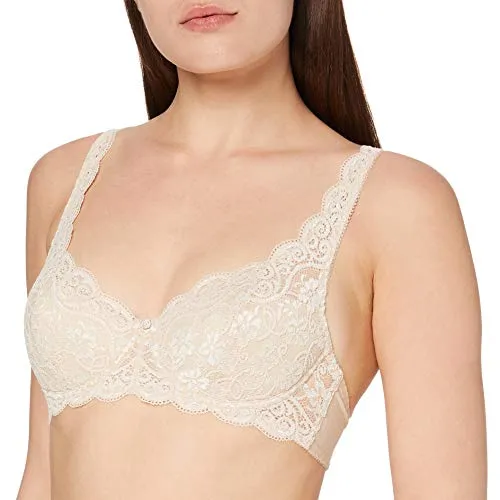 Triumph Damen BH Amourette 300 WHP X, Beige (SKIN), 75A - Klassische BHs für Damen mit soft gepolsterten Cups aus elastischer Spitze und stabilen Formbügeln für ultimativen Halt. 3-fach verstellbarer Haken-Ösen-Verschluss, nickelfrei und stilvoll mit Zierkante.