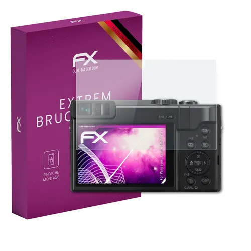 atFoliX Glasfolie für Panasonic Lumix DMC-TZ91 Panzerfolie 9H Schutzpanzer