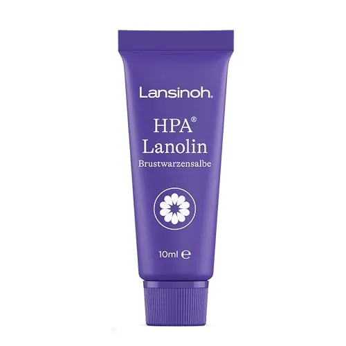 Lansinoh HPA Lanolin Brustwarzensalbe, 10 ml - beruhigt & schützt beanspruchte Brustwarzen - 100 % natürlich & klinisch getestet