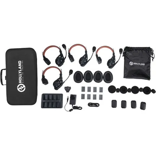 Hollyland Solidcom C1 Pro 4S - 4er Set - Kopfhörer & Headsets, kabelloses Intercom-System mit kristallklarer Audioqualität für professionelle Anwendungen.