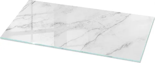 Tulup Tischplatte Couchtisch - Glasplatte mit Marmoroberflächenmuster - Zubehör für Möbel: Stilvolle 125 cm x 50 cm Glasplatte mit elegantem Marmorlook, ideal für modernes Interieur.