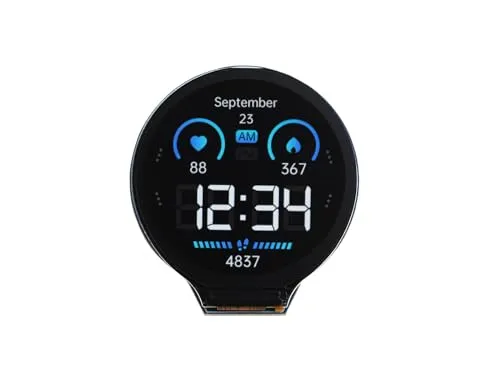 ESP32-S3 Development Board with 1.28inch Round LCD Display,32-bit LX7 Dual-core Processor,Support 2.4 GHz Wi-Fi and Bluetooth 5(LE),Embedded GC9A01 Driver Chip
