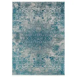 Musterring Teppich BOSTON, rechteckig 160x230 cm - Hochwertig gekettelt aus 70% Viskose und 30% Polyacryl, dieser elegante Teppich in Blau bringt Stil und Komfort in jeden Raum. Ideal für Fußbodenheizungen und pflegeleicht.