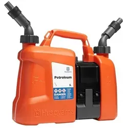 Husqvarna Kombikanister 5+2,5 Liter - Optimales Verhältnis für Kraftstoff und Öl, schnelles Tanken ohne Verschütten
